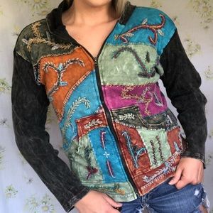 Rising Tide festival boho hippie zip up hoodie